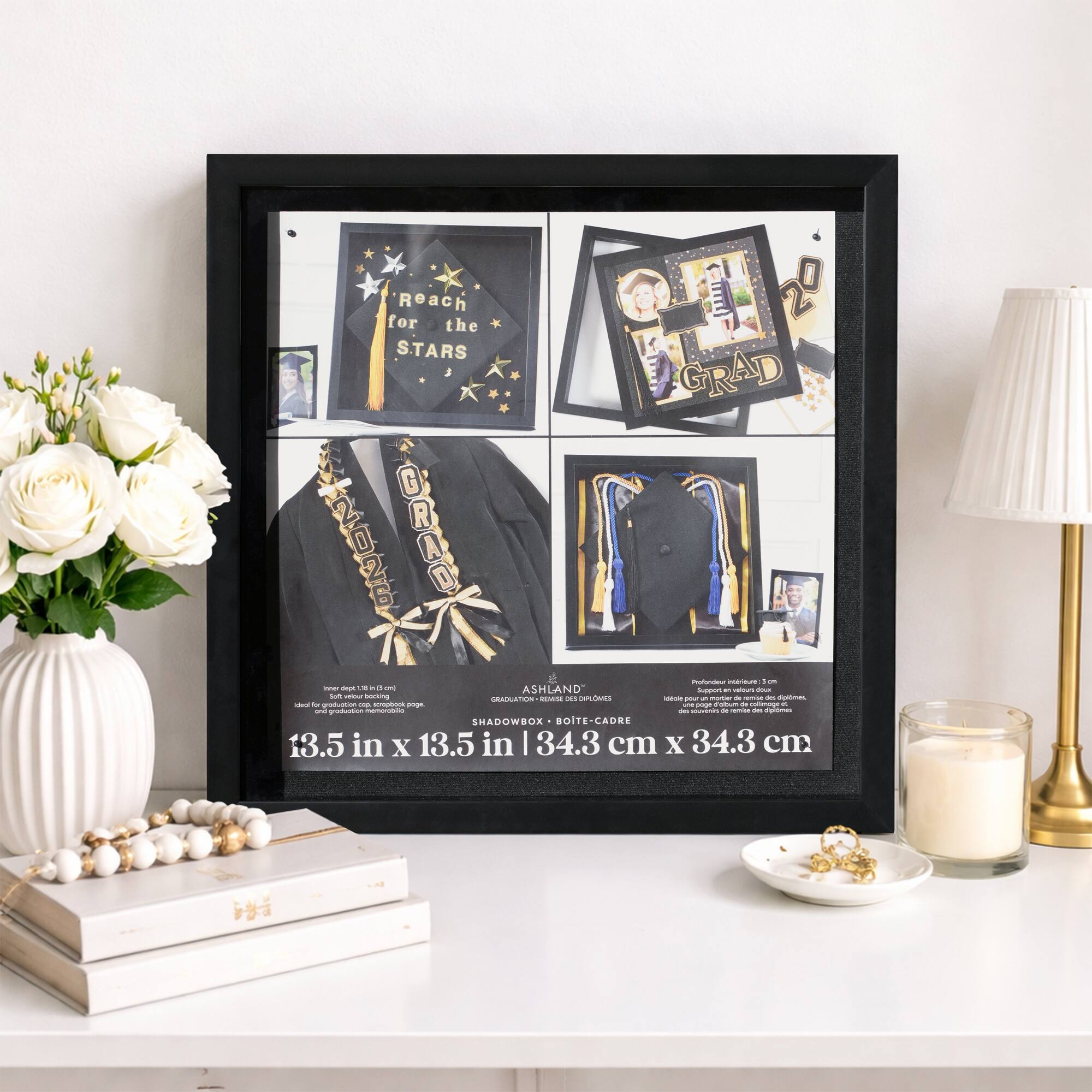 13.5" x 13.5" Black Shadowbox, Graduation by Ashland®